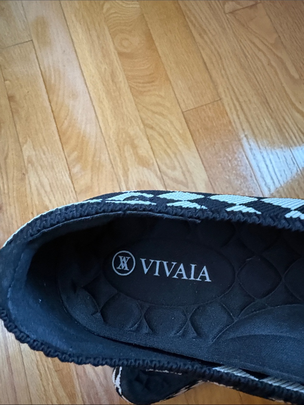 Vivaia Aria 5 point-toe ballet flats black white checker size 39 US 8 - Picture 7 of 9